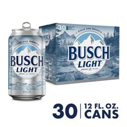 Busch Light American Lager Beer In Cans - 30 - 12 Fl. Oz.