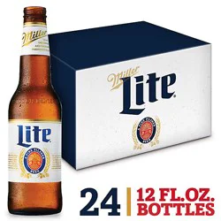 Miller Lite American Style Light Lager Beer 4.2% Abv Bottles - 24-12 Fl. Oz.