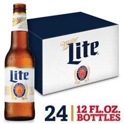 Miller Lite American Style Light Lager Beer 4.2% Abv Bottles - 24-12 Fl. Oz.