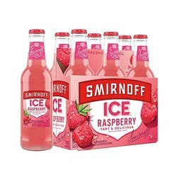 Smirnoff Ice Raspberry Malt Beverage 4.5% Abv In Bottles - 6-11.2 Oz