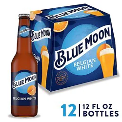 Blue Moon Belgian White Wheat Ale Beer 5.4% Abv Bottles - 12-12 Oz