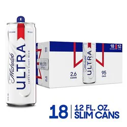 Michelob Ultra Superior Light American Lager Beer In Cans - 18 - 12 Fl. Oz.