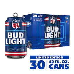 Bud Light American Lager Beer In Cans - 30 - 12 Fl. Oz.