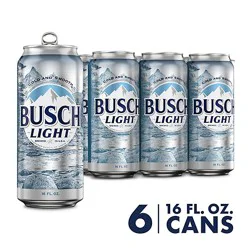 Busch Light American Lager Beer In Cans - 6 - 16 Fl. Oz.