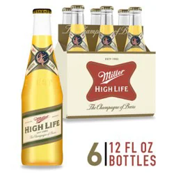 Miller High Life Beer American Style Lager 4.6% Abv Bottles - 6-12 Fl. Oz.