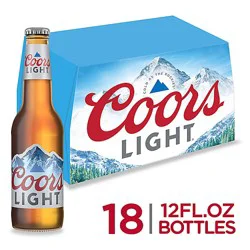 Coors Light American Style Light Lager Beer 4.2% Abv Bottles - 18-12 Fl. Oz.