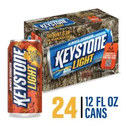 Keystone Light American Style Light Lager Beer 4.1% Abv Cans - 24-12 Fl. Oz.