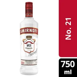 Smirnoff No. 21 Award Winning Vodka Glass Bottle - 750 Ml