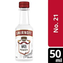 Smirnoff Vodka Triple Distilled Recipe No. 21 80 Proof - 50 Ml
