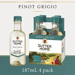 Sutter Home Pinot Grigio White Wine Bottle - 4-187 Ml
