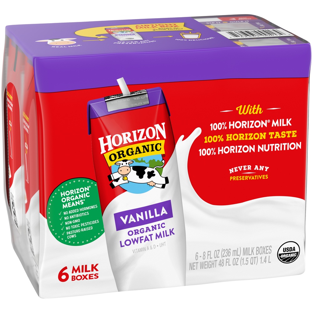slide 3 of 9, Horizon Organic 1% Lowfat UHT Vanilla Milk, 8 fl oz