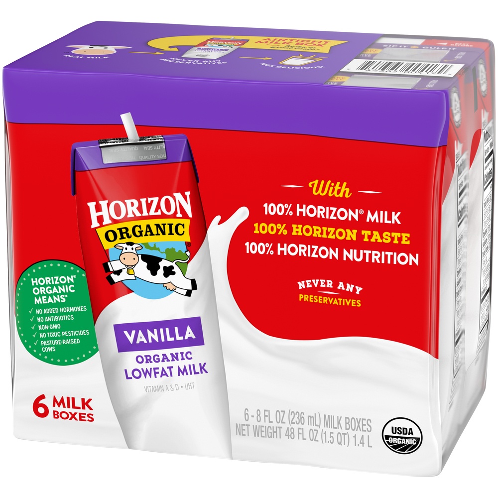 slide 4 of 9, Horizon Organic 1% Lowfat UHT Vanilla Milk, 8 fl oz