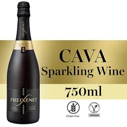 Freixenet Cordon Negro Extra Dry Cava Sparkling White Wine Bottle - 750 Ml