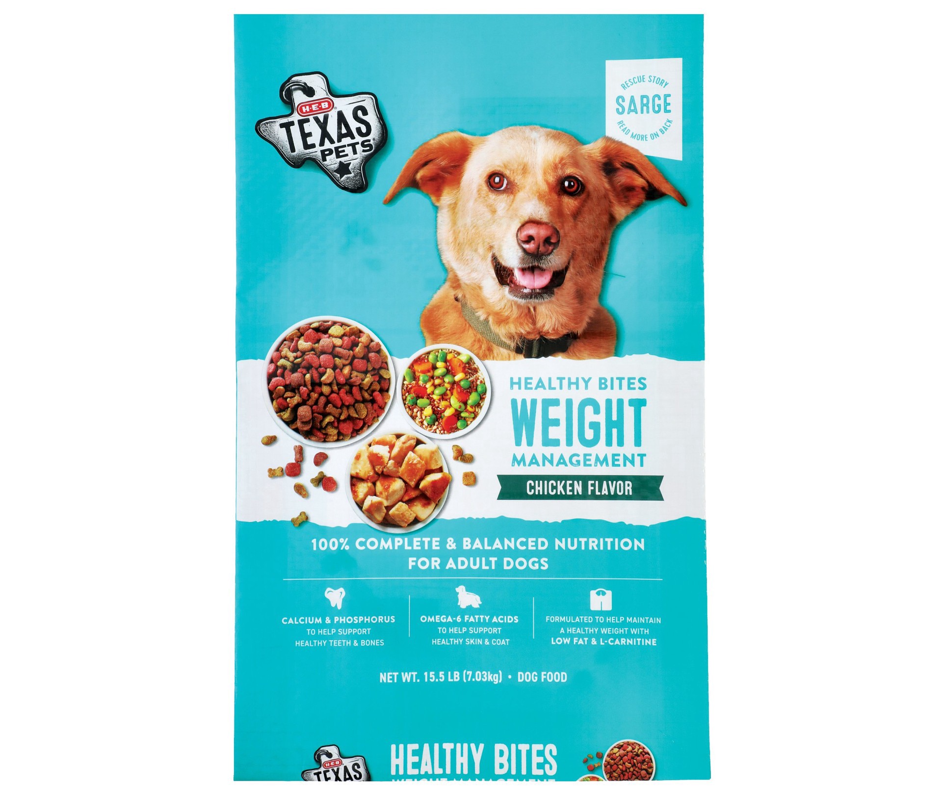 slide 1 of 1, H-E-B Texas Pets Healthy Bites Weight Management Dry Dog Food, 15.5 lb