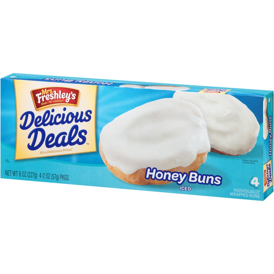 slide 7 of 8, Mrs. Freshley's Delicious Deals Iced Honey Buns, 4 ct; 2 oz