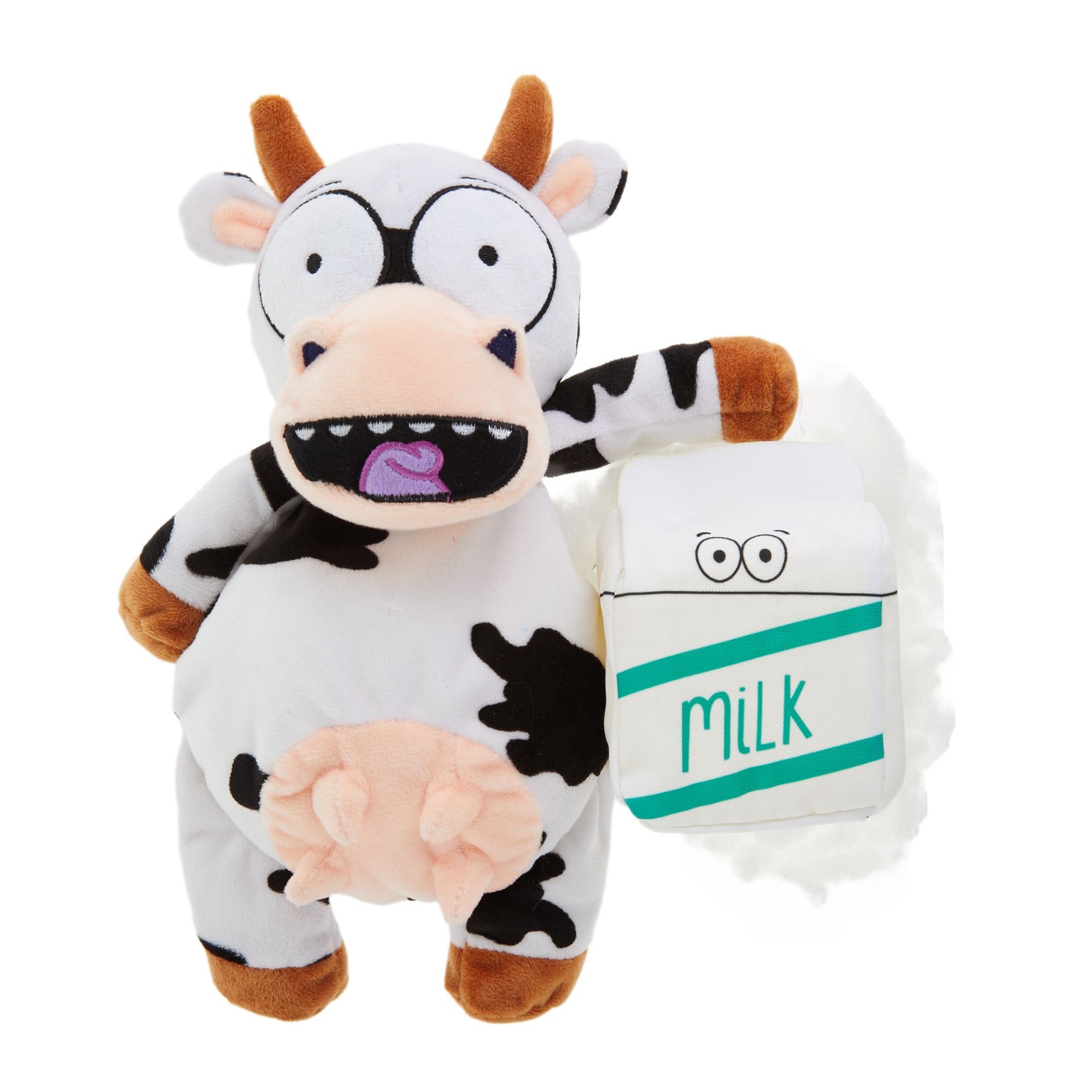 slide 1 of 1, OMG! SURPRISE Cow with Milk Dog Toy - Plush, Squeaker, 1 ct