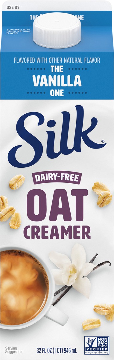 slide 8 of 9, Silk Vanilla Oat Milk Coffee Creamer, 1 Quart, 32 fl oz