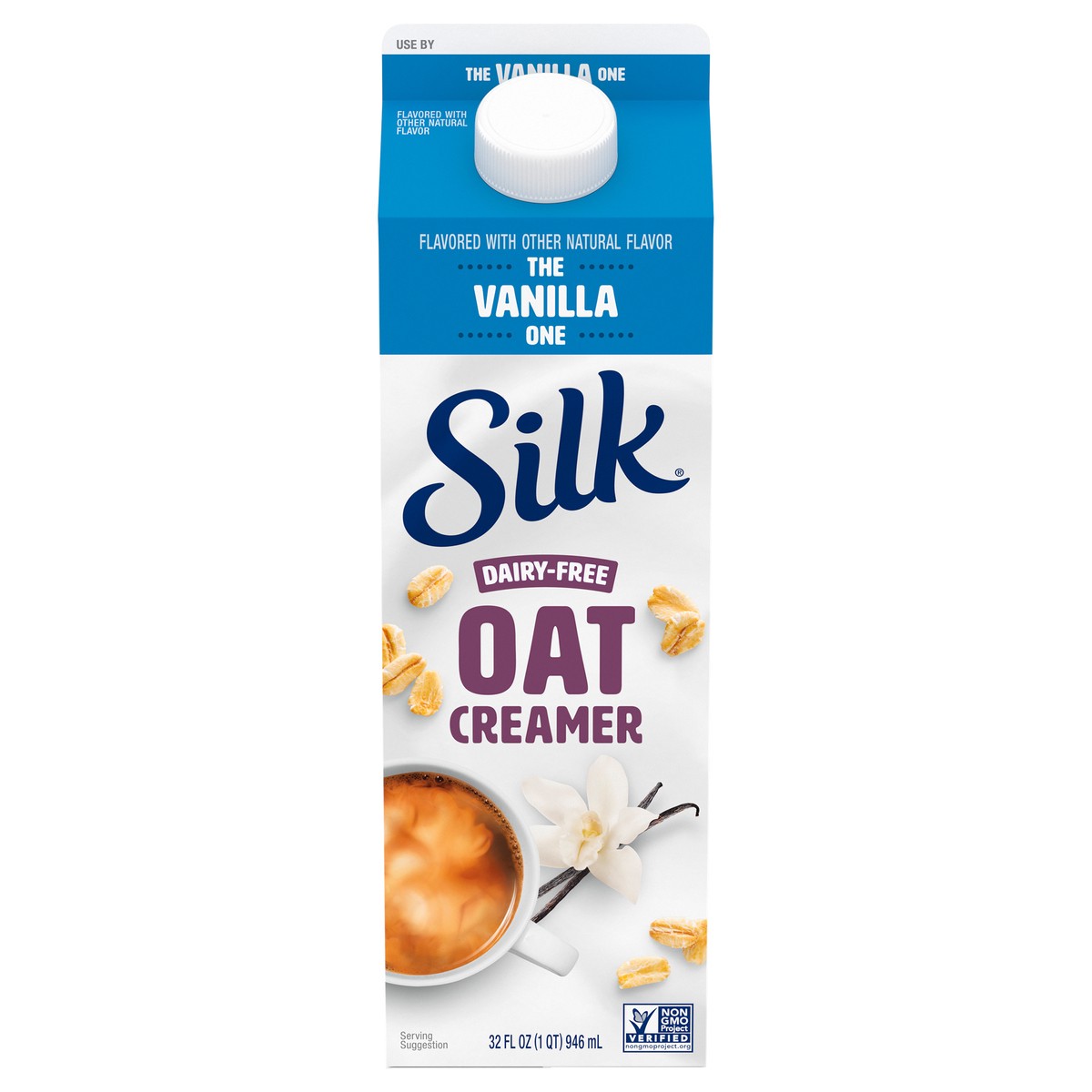 slide 1 of 9, Silk Vanilla Oat Milk Coffee Creamer, 1 Quart, 32 fl oz