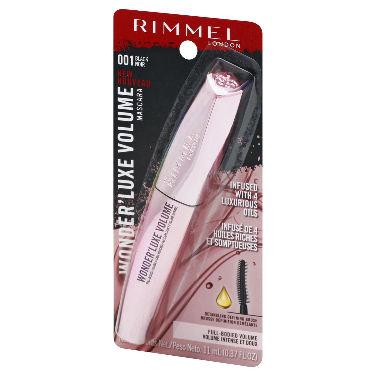 slide 12 of 12, COTY RIMMEL LONDON Rimmel London Wonder'Luxe Volume Mascara, Long-Wearing, Volumizing, Smudge-Proof, 001, Black, 0.08oz, 0.37 fl oz