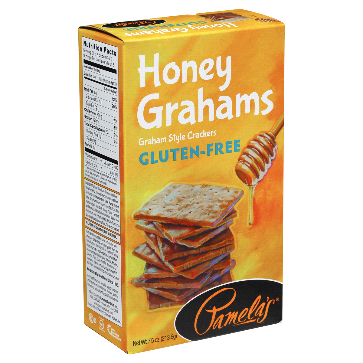 slide 2 of 7, Pamela's Gluten Free Traditional Honey Graham Crackers, 7 oz
