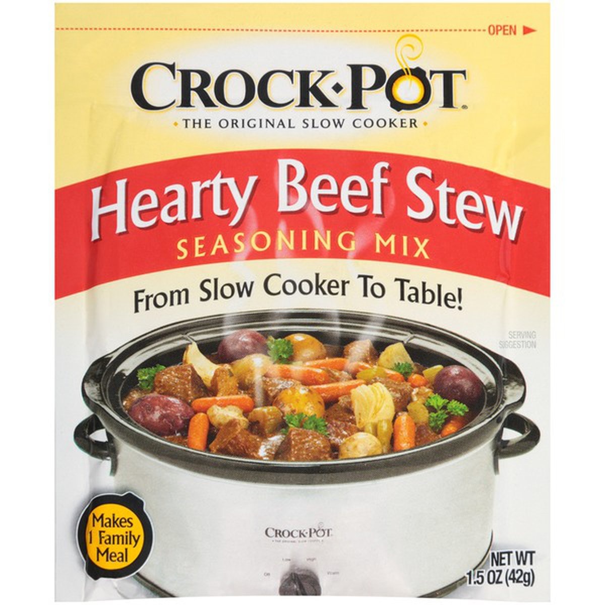 slide 1 of 1, Crock Pot Hearty Beef Stew Seasoning Mix, 1.5 oz