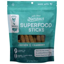 Dog Treat Naturals Superfood Sticks Chicken & Cranberry Dog Treats 10 oz