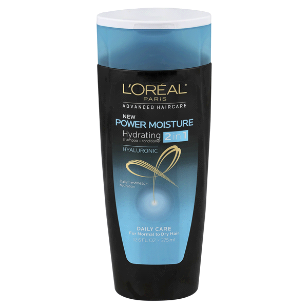 slide 1 of 1, L'Oréal Advanced Haircare Power Moisture 2 in 1 Shampoo & Conditioner, 12.6 oz