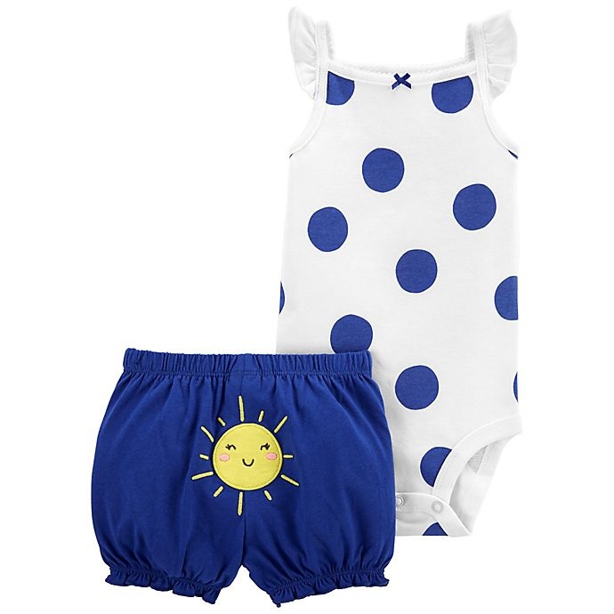 slide 1 of 1, carter's Newborn Polka Dot Bodysuit and Short Set - Blue, 2 ct