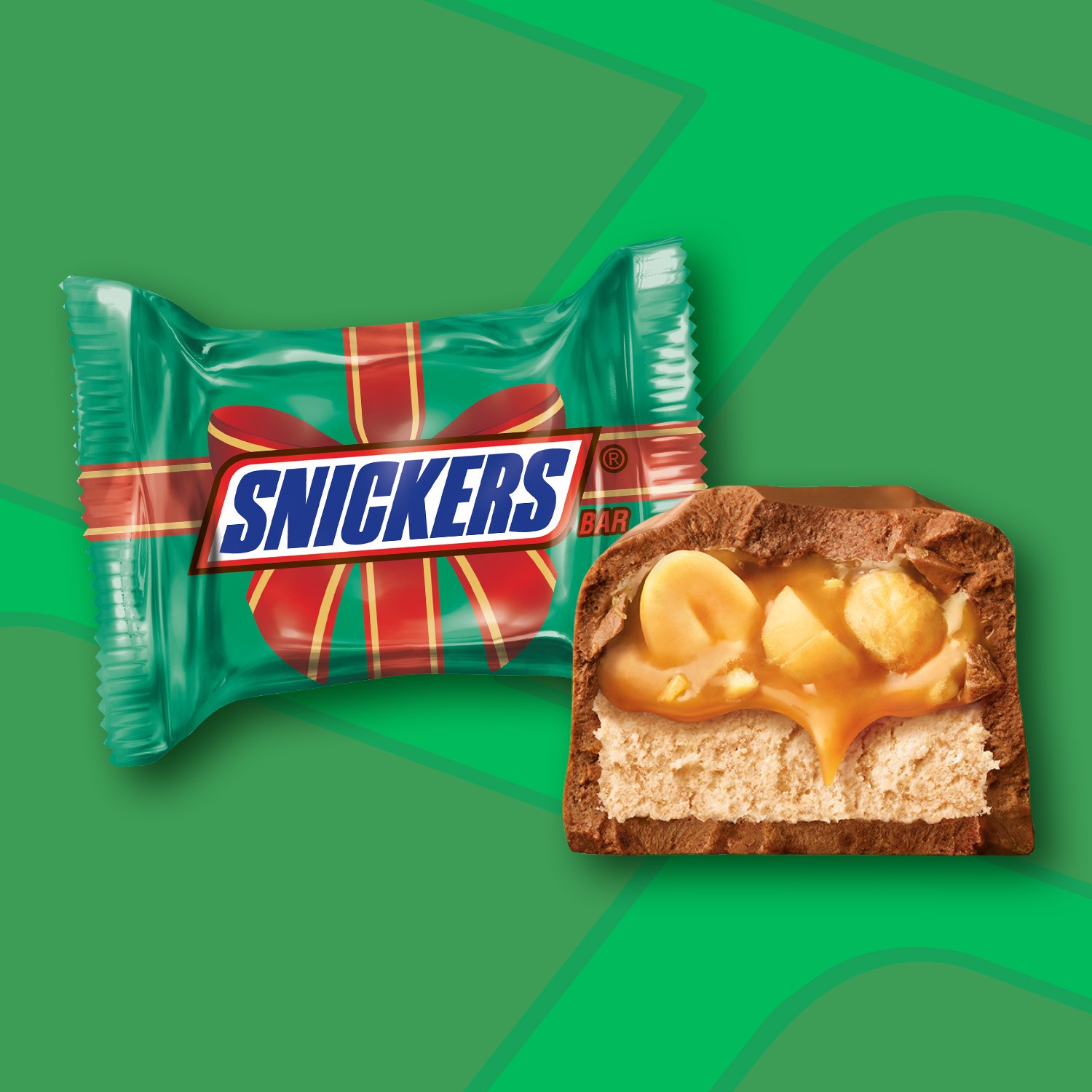 slide 7 of 8, SNICKERS Minis Milk Chocolate Christmas Candy Bars, 10.48 Oz Bag, 10.48 oz