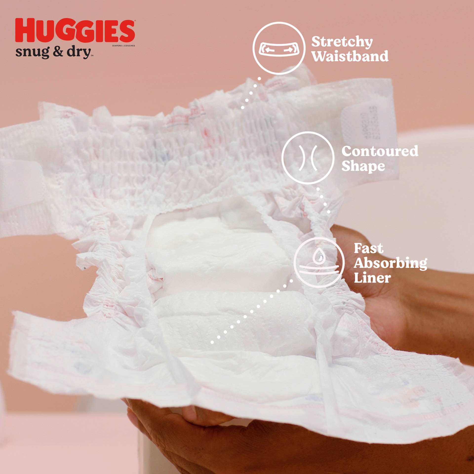 slide 2 of 5, Huggies Snug & Dry Baby Diapers, Size 5 (27+ lbs), 68 Ct, 68 ct