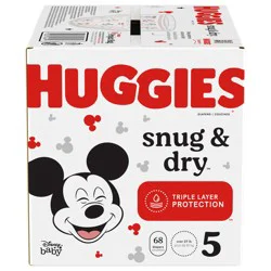 Huggies Snug & Dry Baby Diapers, Size 5 (27+ lbs), 68 Ct
