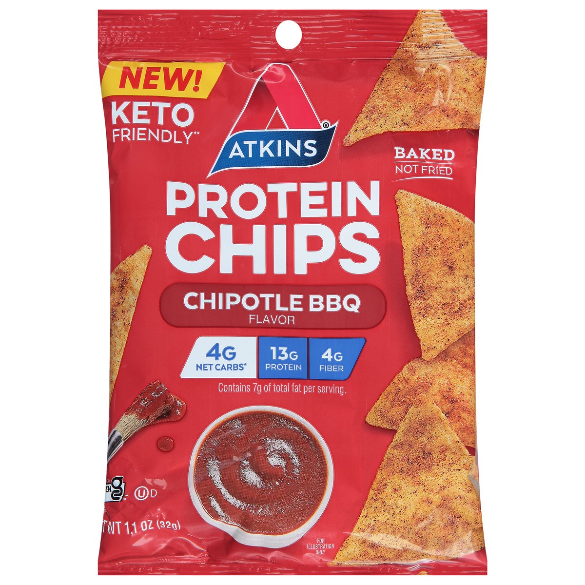 slide 1 of 9, Atkins Protein Chips, 1.1 oz