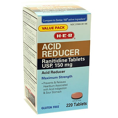 slide 1 of 1, H-E-B Acid Reducer Acidrantidine Tablets 150MG, 220 ct