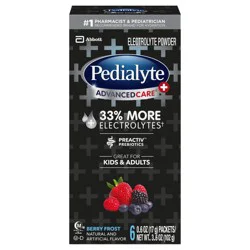 Pedialyte AdvancedCare Plus Berry Frost Electrolyte Powder 6 - 0.6 oz Packets