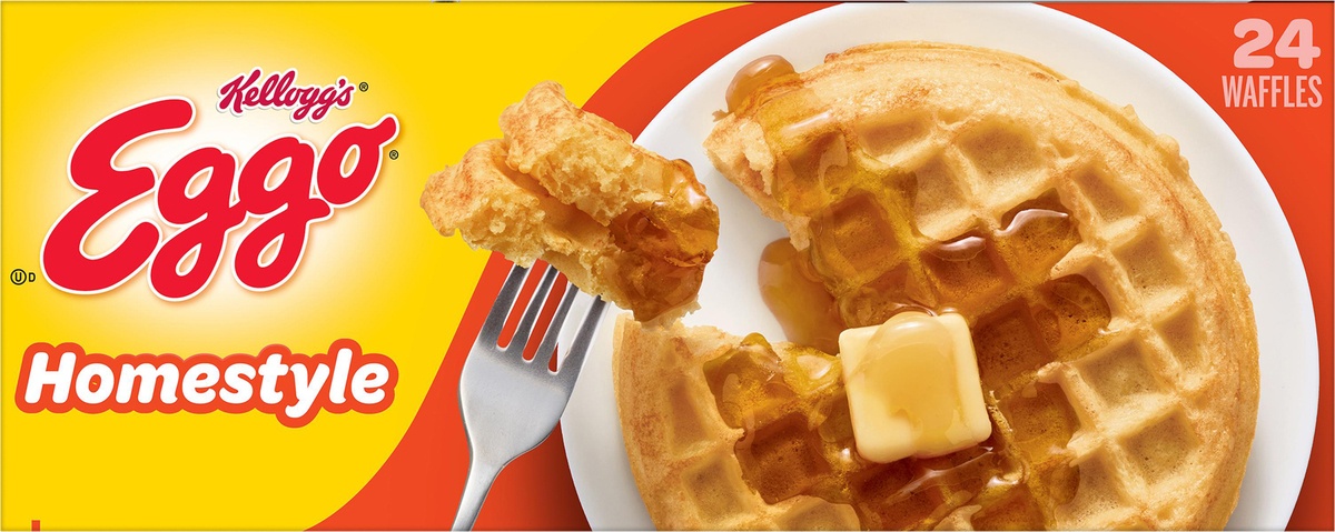 slide 7 of 10, Eggo Frozen Waffles, Frozen Breakfast, Resealable, Homestyle, 29.6 oz