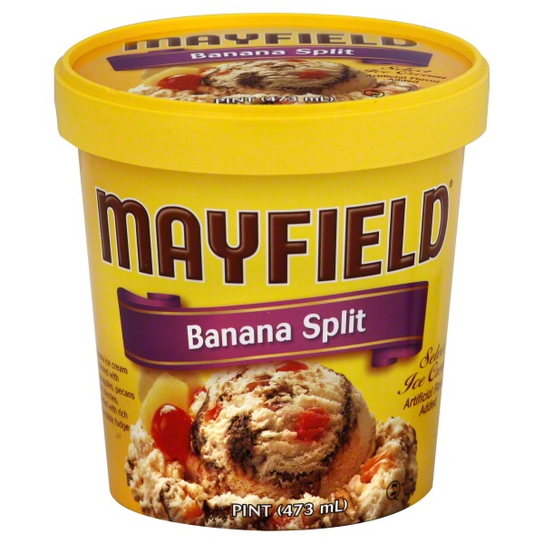 slide 1 of 1, Mayfield Banana Split Ice Cream, 1 pint