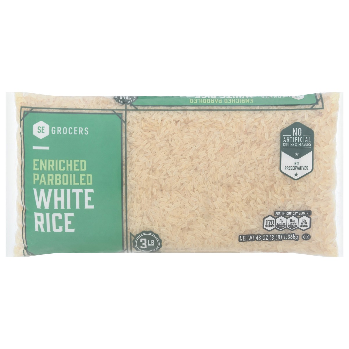 slide 1 of 13, SE Grocers Parboiled Rice SE Grocers Parboiled Ric, 3 lb