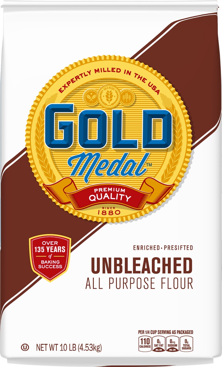 slide 4 of 13, Gold Medal Unbleached All Purpose Flour, 10 lb