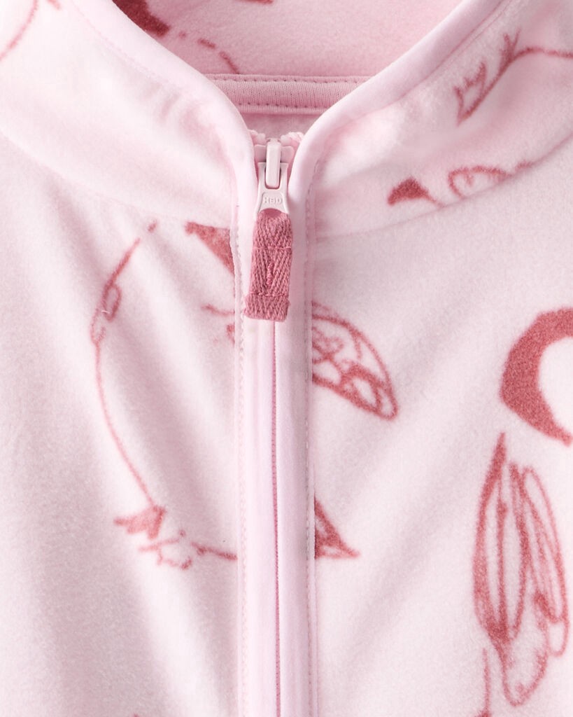 slide 2 of 2, Oshkosh Toddler Girl Penguin Microfleece Zip-Up Jacket - Pink Pink 3T, 1 ct