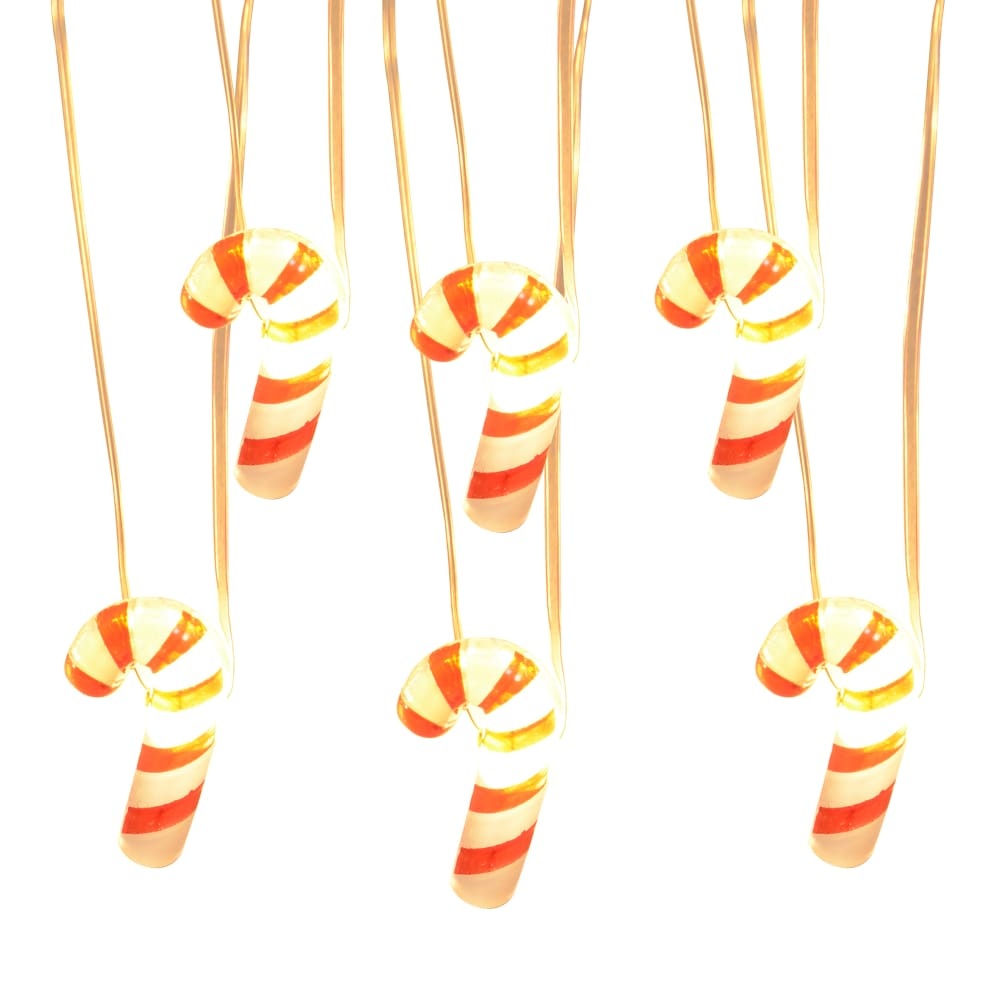 slide 1 of 1, Holiday Home Led Candy Cane Lights - Red/White, 20 ct