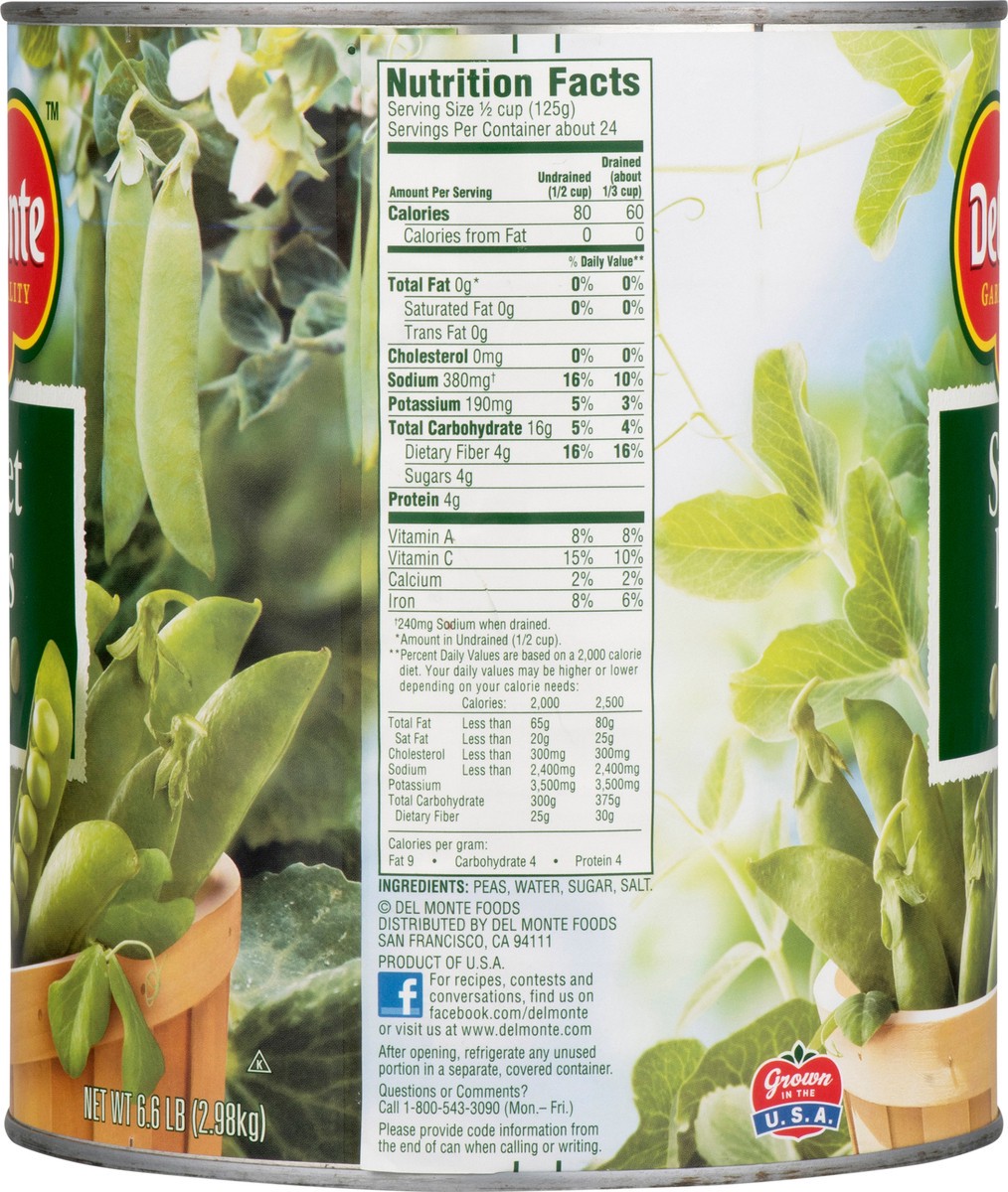 slide 3 of 12, Del Monte Sweet Peas 6.6 lb, 6.6 lb