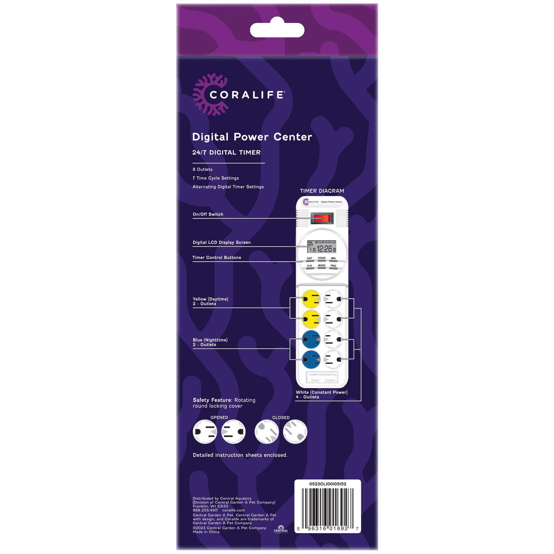 slide 2 of 10, Coralife Digital Power Center 24/7 Digital Timer, Up to 1875 amps, 1 ct