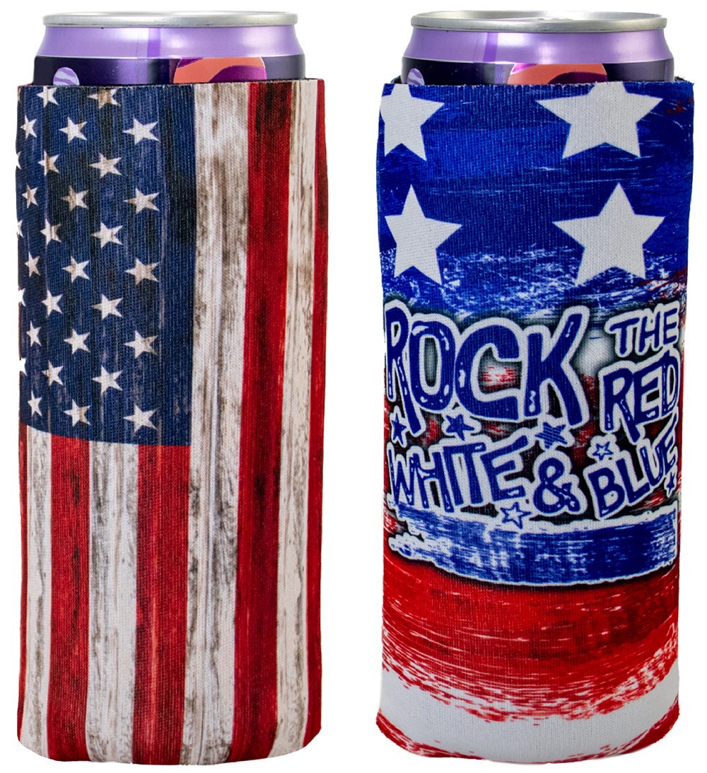 slide 1 of 1, Us Poly Patriotic Beverage Holder, 1 ct