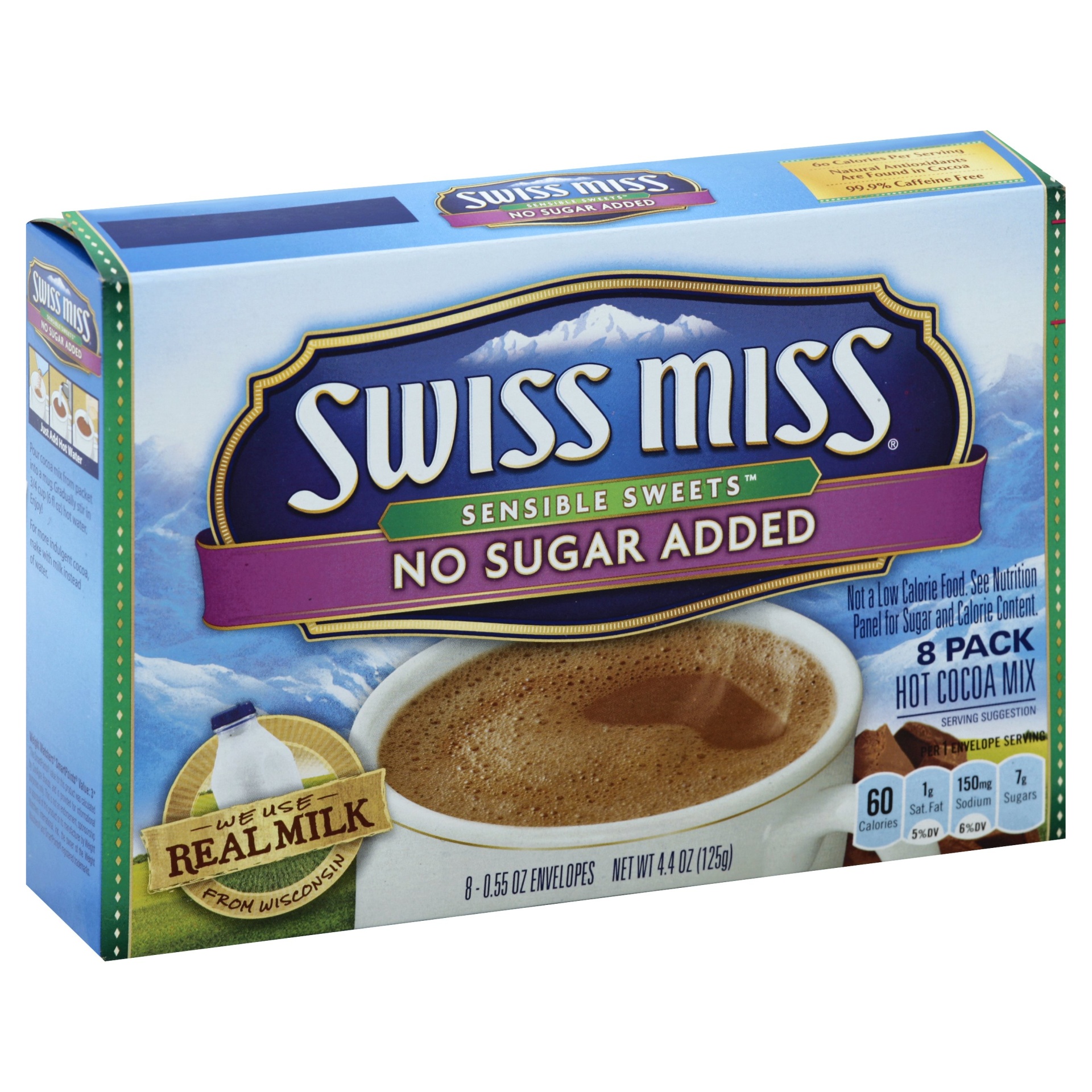 slide 1 of 1, Swiss Miss Sensible Sweets No Sugar Added Hot Cocoa Mix - 8 ct; 0.55 oz, 8 ct; 0.55 oz