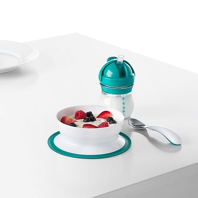 slide 2 of 8, OXO Tot Stick & Stay Bowl - Teal, 1 ct
