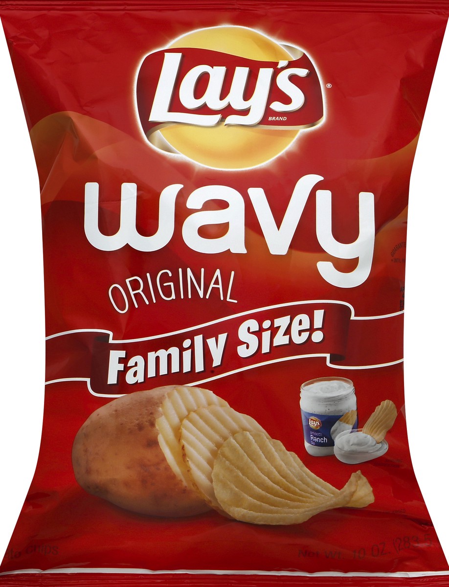 slide 5 of 6, Lay's Wavy Original Family Size Potato Chips, 10 oz