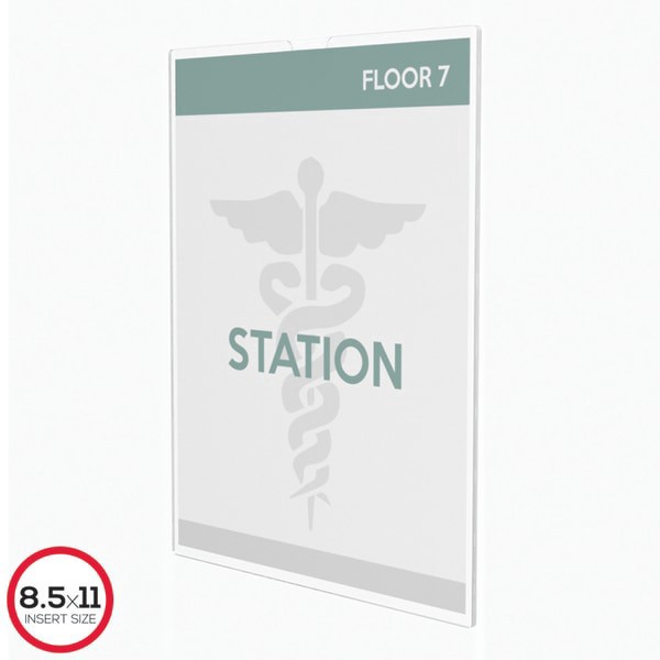 slide 7 of 10, Deflect-O Cubicle Sign Holder, Clear, 1 ct