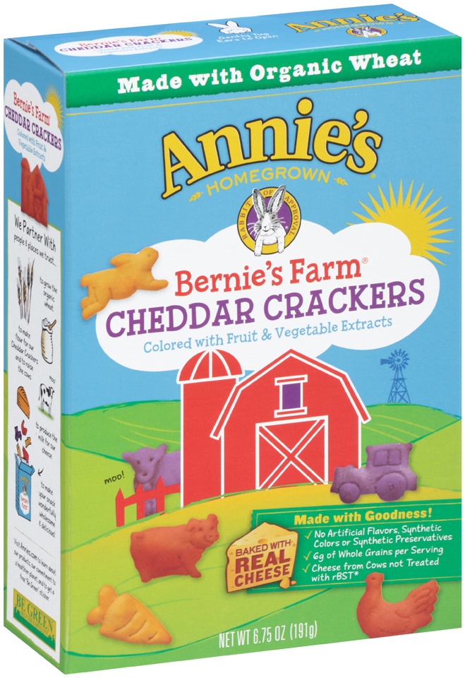 slide 1 of 1, Annie's Bernie's Farm Cheddar Crackers, 6.75 oz