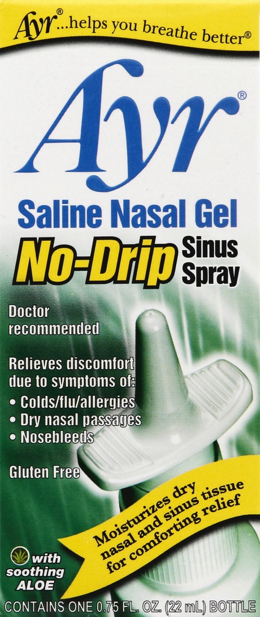 slide 4 of 5, Ayr Saline Nasal Gel No-Drip Sinus Spray 0.75 fl oz, 0.75 fl oz