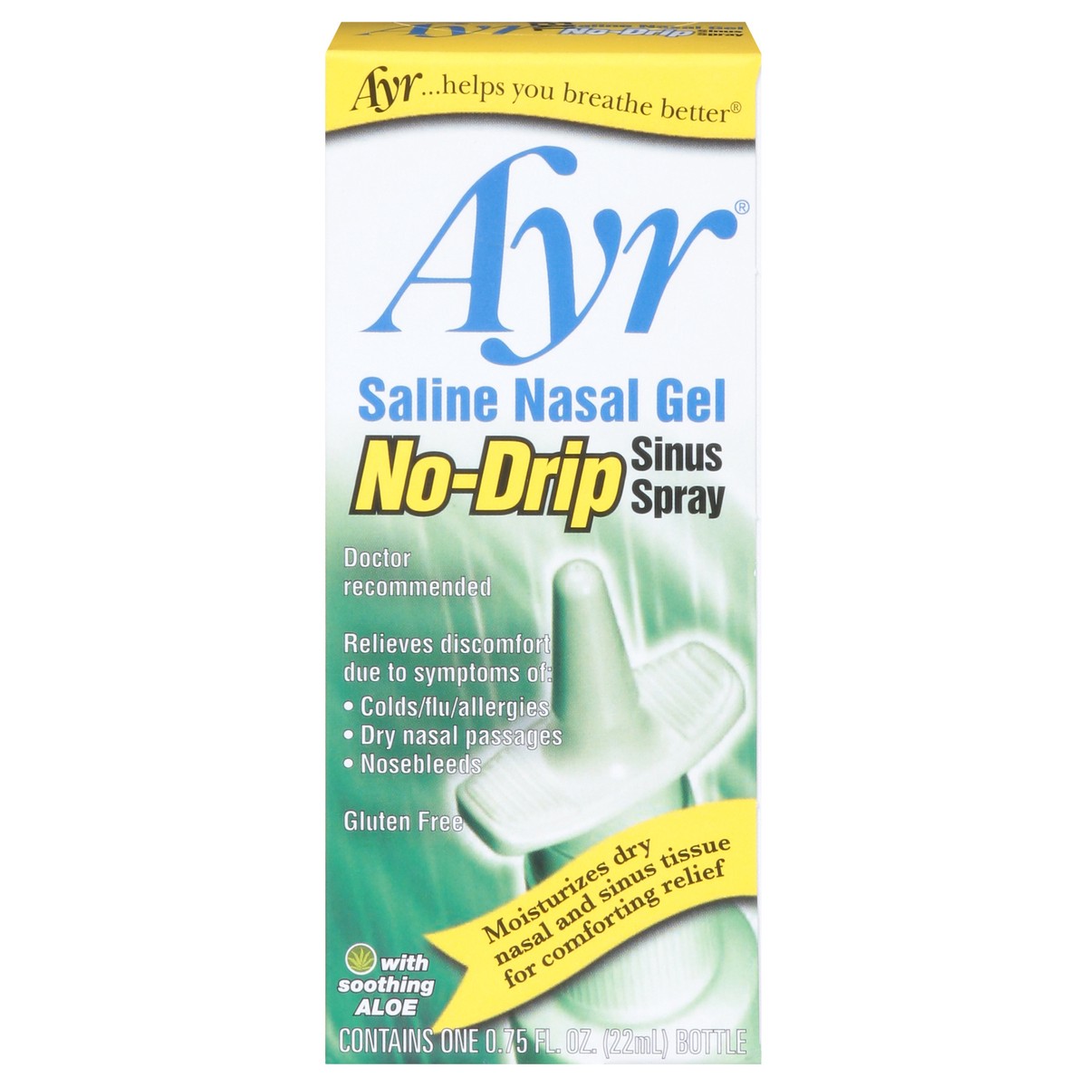 slide 1 of 5, Ayr Saline Nasal Gel No-Drip Sinus Spray 0.75 fl oz, 0.75 fl oz